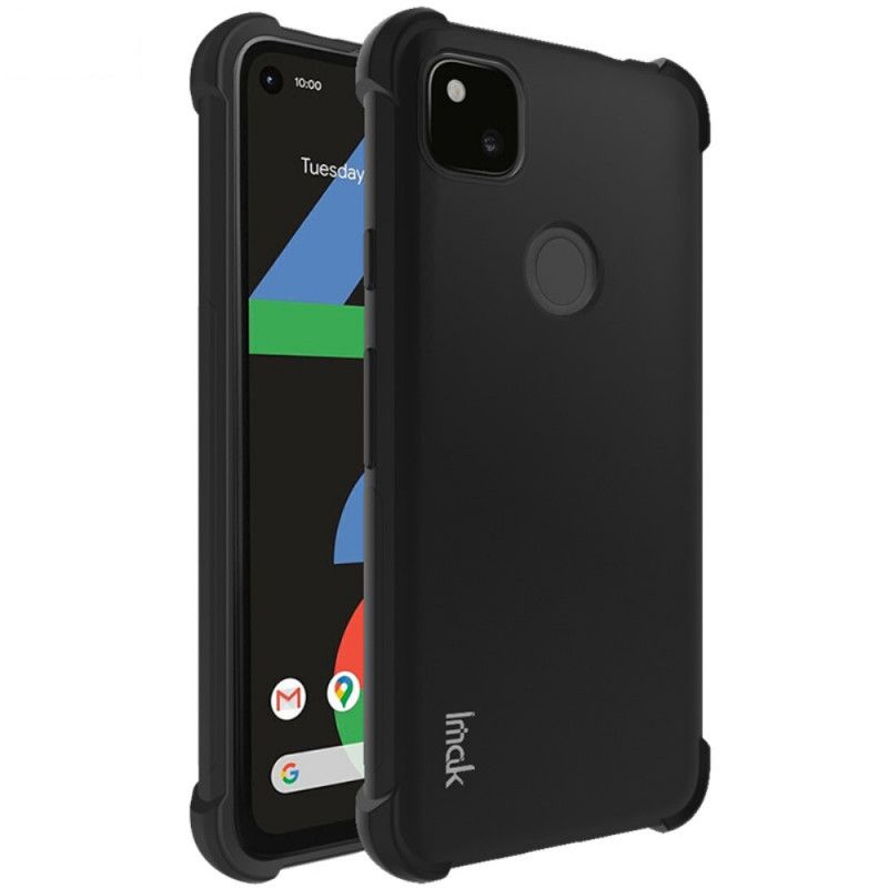 Cover Google Pixel 4a Sort Fleksibel Silikone Med Imak Skærmfilm