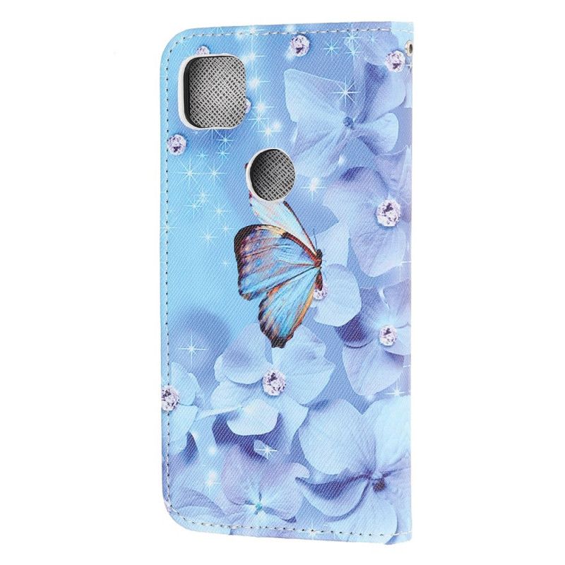 Flip Cover Google Pixel 4a Mobilcover Thong Diamant Sommerfugle