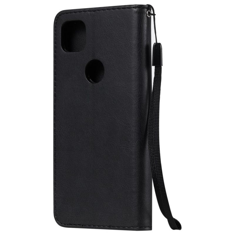 Flip Cover Læder for Google Pixel 4a Sort Lædereffekt Med Rem