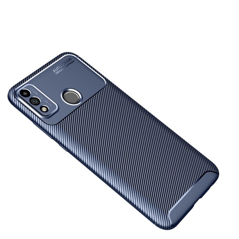 Cover Honor 9X Lite Sort Fleksibel Kulfibertekstur