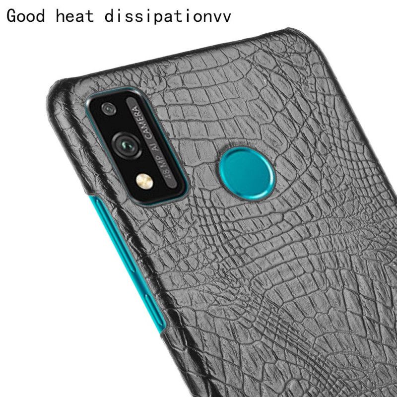 Cover Honor 9X Lite Sort Krokodillehudstil