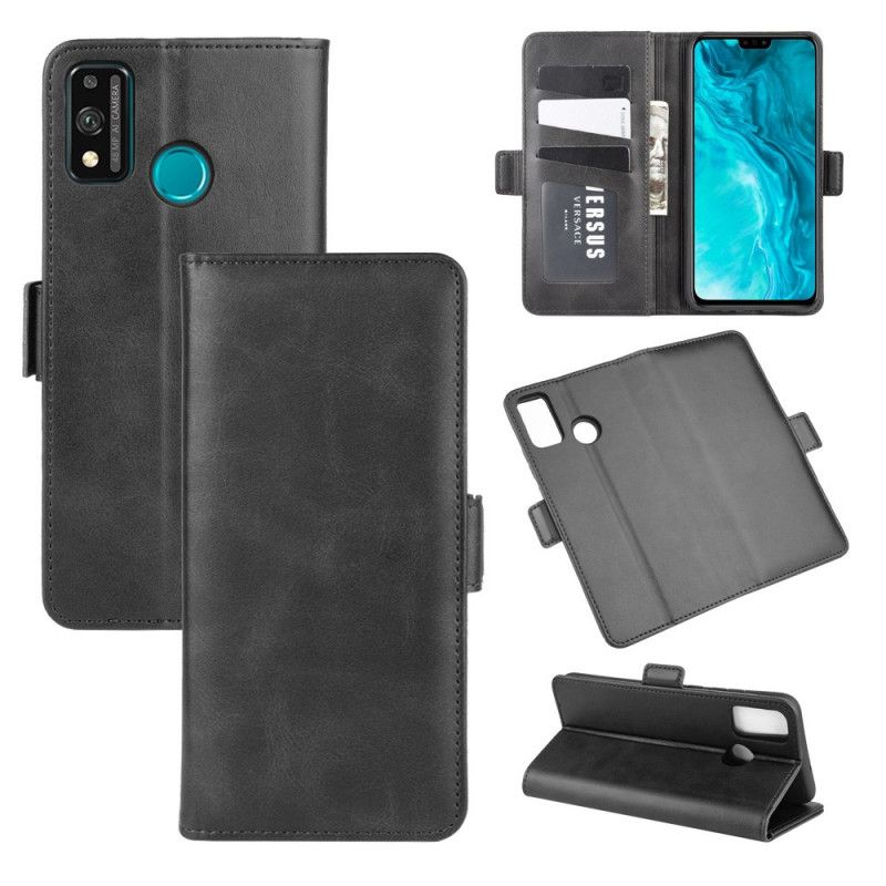 Flip Cover Læder for Honor 9X Lite Sort Dobbelt Flap