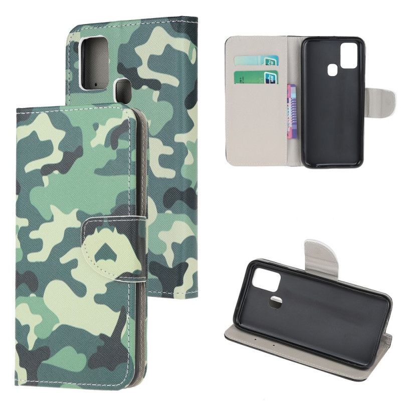 Flip Cover Læder Honor 9X Lite Militær Camouflage Beskyttelse