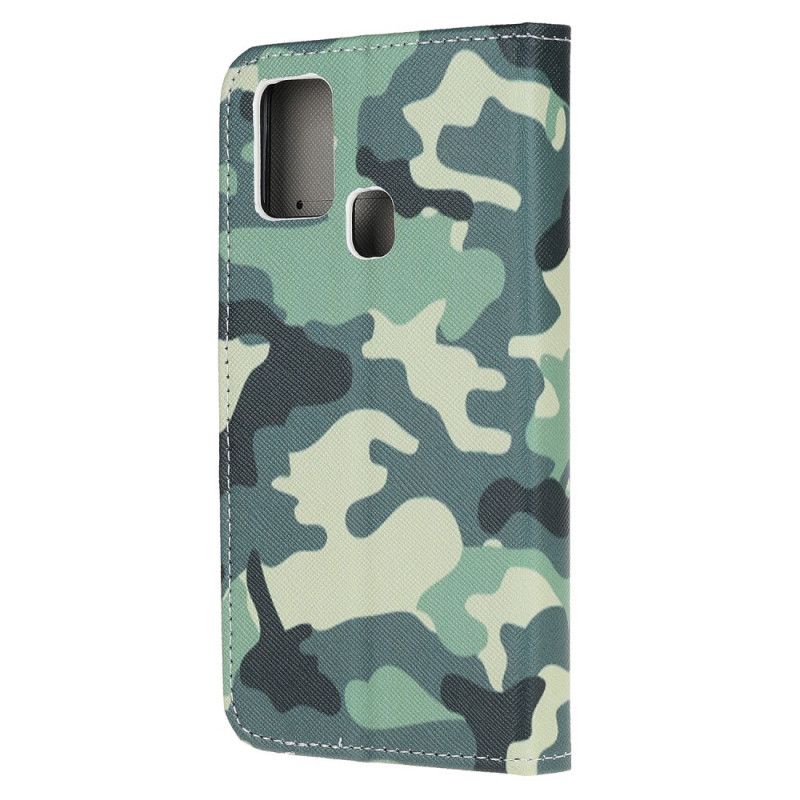 Flip Cover Læder Honor 9X Lite Militær Camouflage Beskyttelse