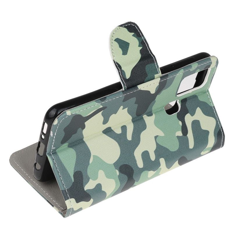 Flip Cover Læder Honor 9X Lite Militær Camouflage Beskyttelse