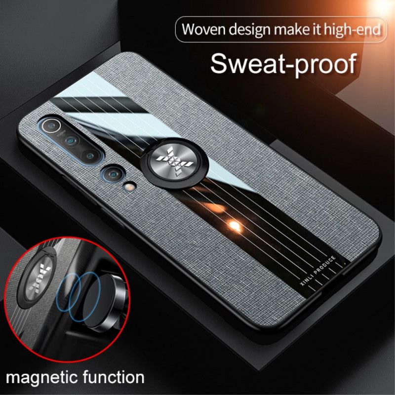 Cover for Xiaomi Mi 10 / 10 Pro Sort Hybrid- Og Jeansstruktur Med Støttering