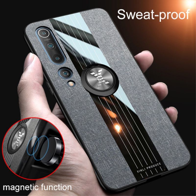 Cover for Xiaomi Mi 10 / 10 Pro Sort Hybrid- Og Jeansstruktur Med Støttering