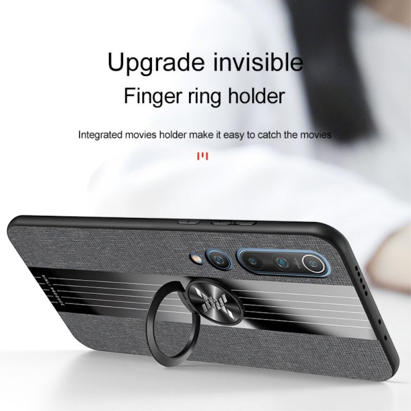 Cover for Xiaomi Mi 10 / 10 Pro Sort Hybrid- Og Jeansstruktur Med Støttering