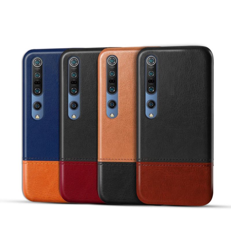 Cover for Xiaomi Mi 10 / 10 Pro Sort Ksq Tofarvet Lædereffekt