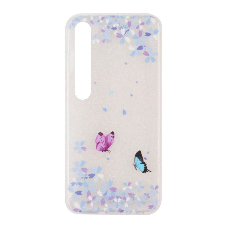 Cover Xiaomi Mi 10 / 10 Pro Gennemsigtige Sommerfugle Og Blomster