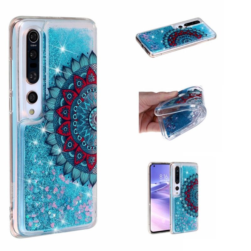 Cover Xiaomi Mi 10 / 10 Pro Mørkeblå Glittermandala Beskyttelse