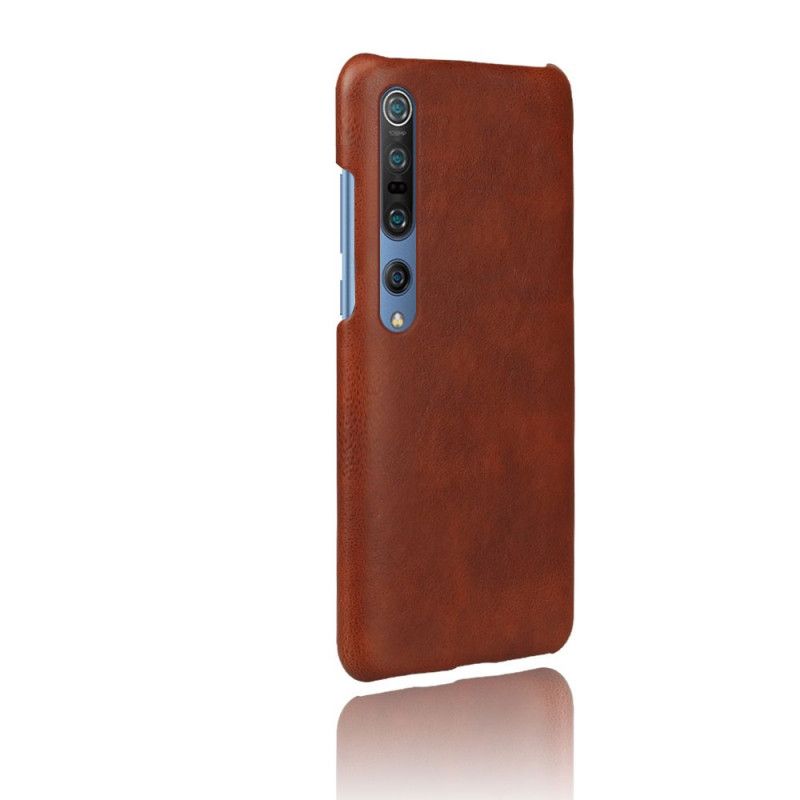 Cover Xiaomi Mi 10 / 10 Pro Orange Litchi Læder Effekt Ksq Original