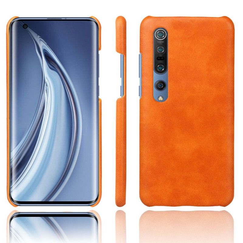 Cover Xiaomi Mi 10 / 10 Pro Orange Litchi Læder Effekt Ksq Original