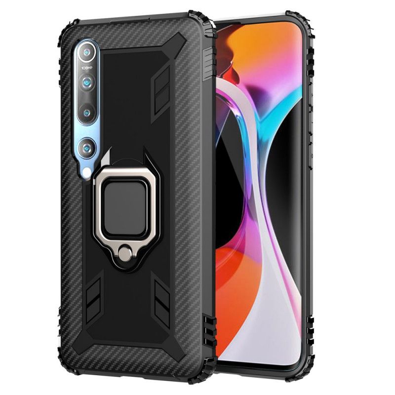 Cover Xiaomi Mi 10 / 10 Pro Sort Ring Og Kulfiber