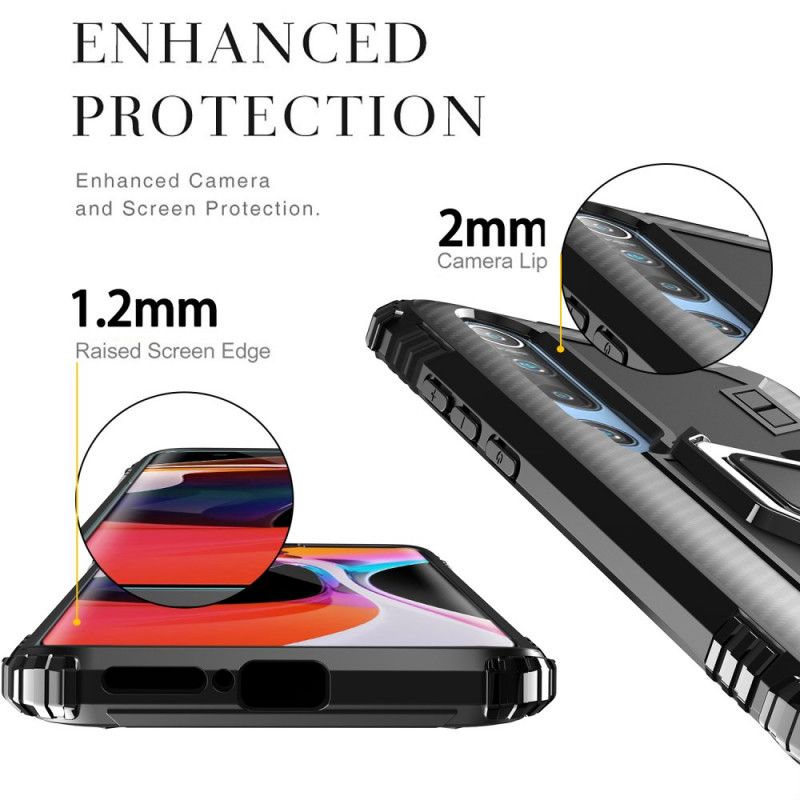 Cover Xiaomi Mi 10 / 10 Pro Sort Ring Og Kulfiber