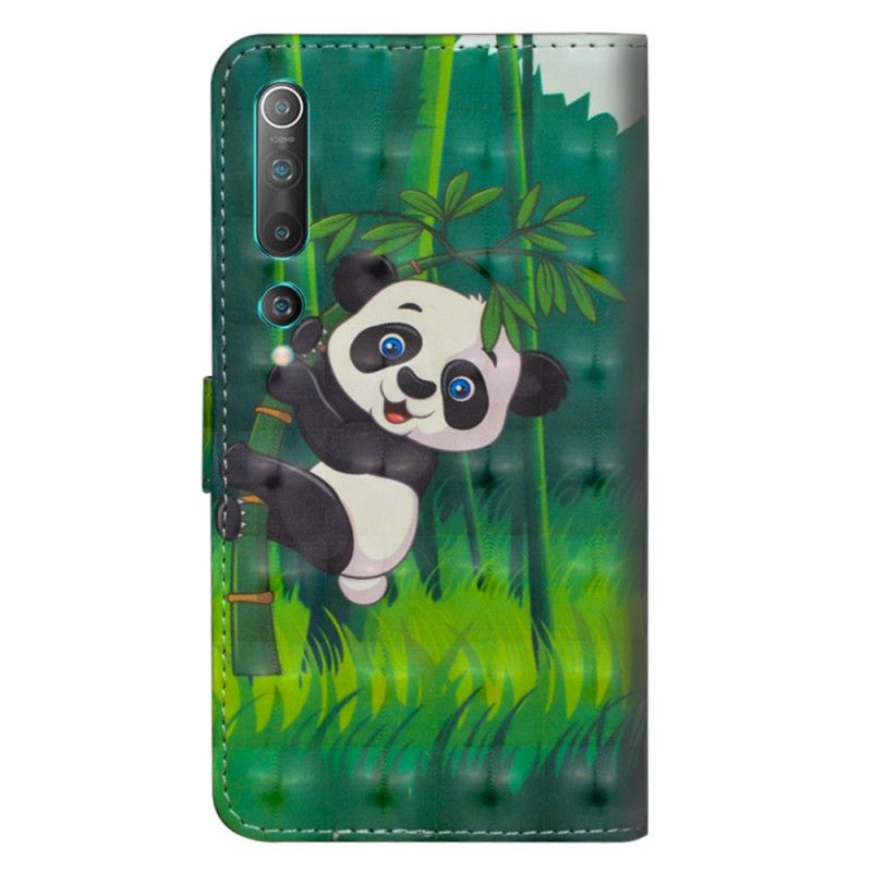 Flip Cover Læder for Xiaomi Mi 10 / 10 Pro Panda Og Bambus