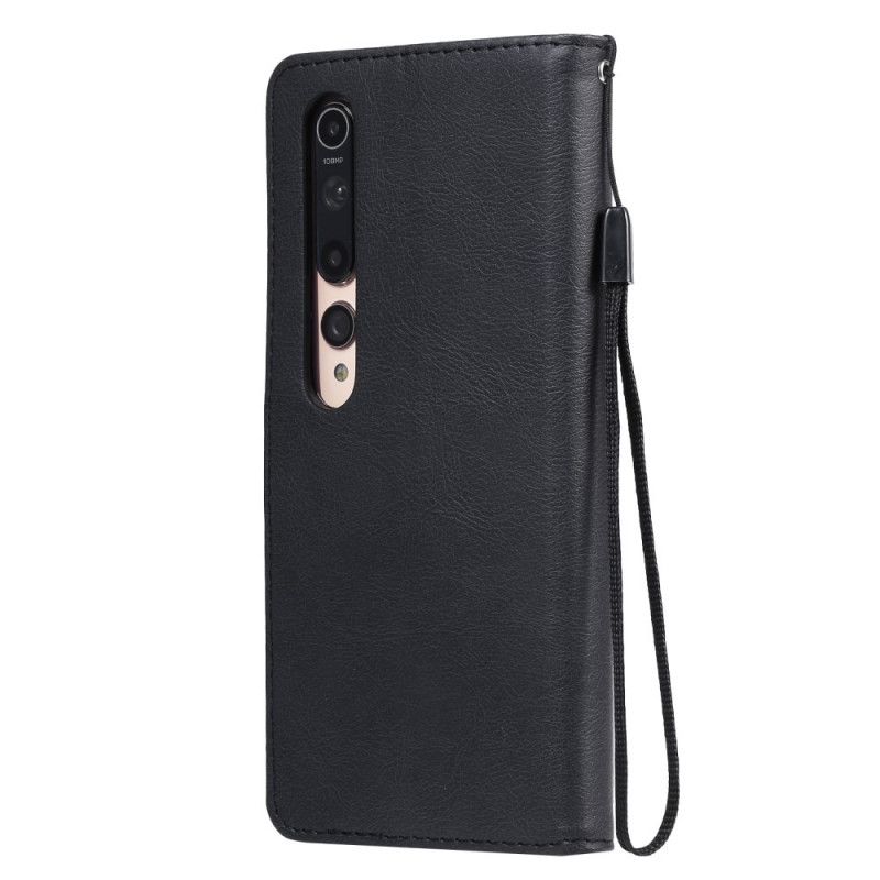 Flip Cover Læder for Xiaomi Mi 10 / 10 Pro Sort Læderremstil