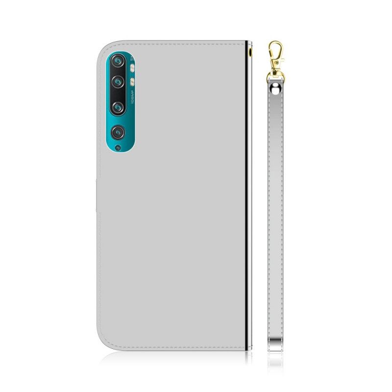 Flip Cover Læder for Xiaomi Mi 10 / 10 Pro Sort Spejlbetræk I Imiteret Læder