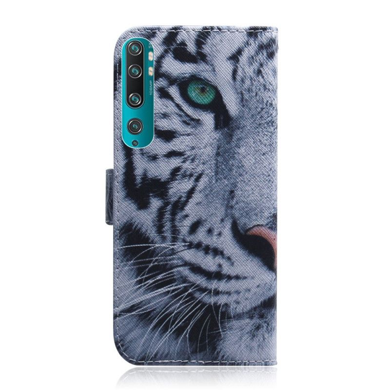 Flip Cover Læder for Xiaomi Mi 10 / 10 Pro Tiger Ansigt