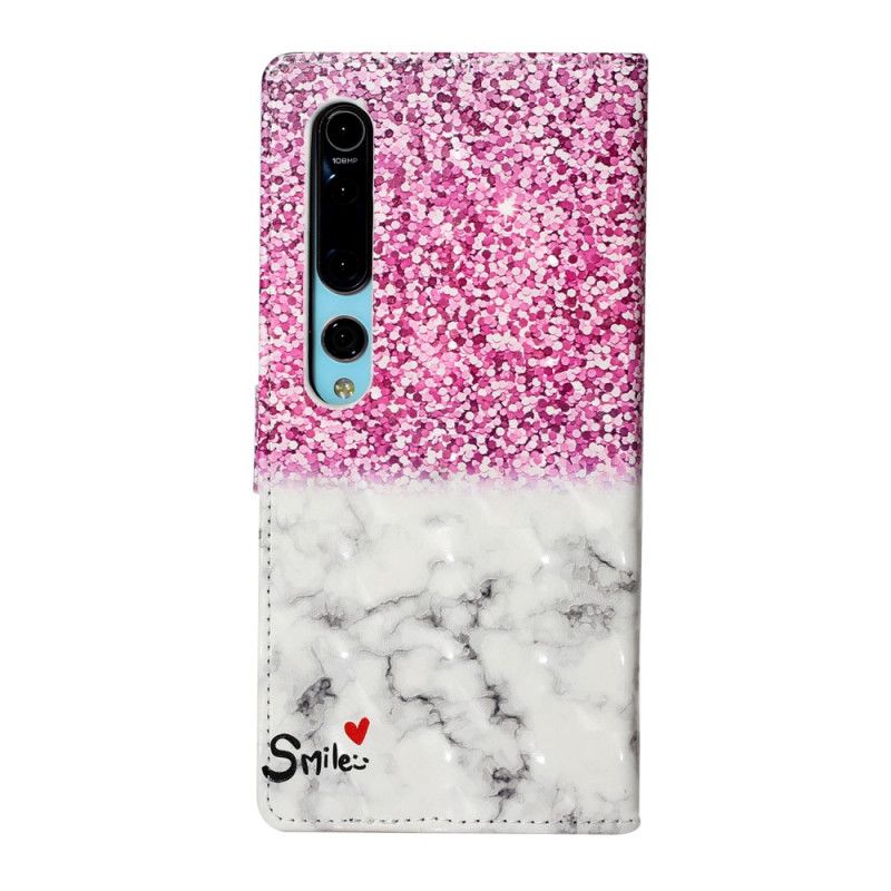 Flip Cover Læder Xiaomi Mi 10 / 10 Pro Lys Plet Smil Glitter Beskyttelse