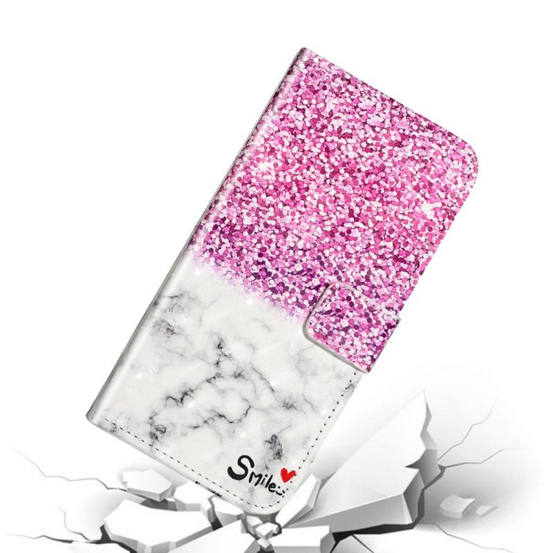 Flip Cover Læder Xiaomi Mi 10 / 10 Pro Lys Plet Smil Glitter Beskyttelse