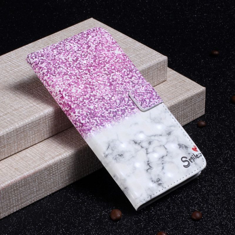 Flip Cover Læder Xiaomi Mi 10 / 10 Pro Lys Plet Smil Glitter Beskyttelse