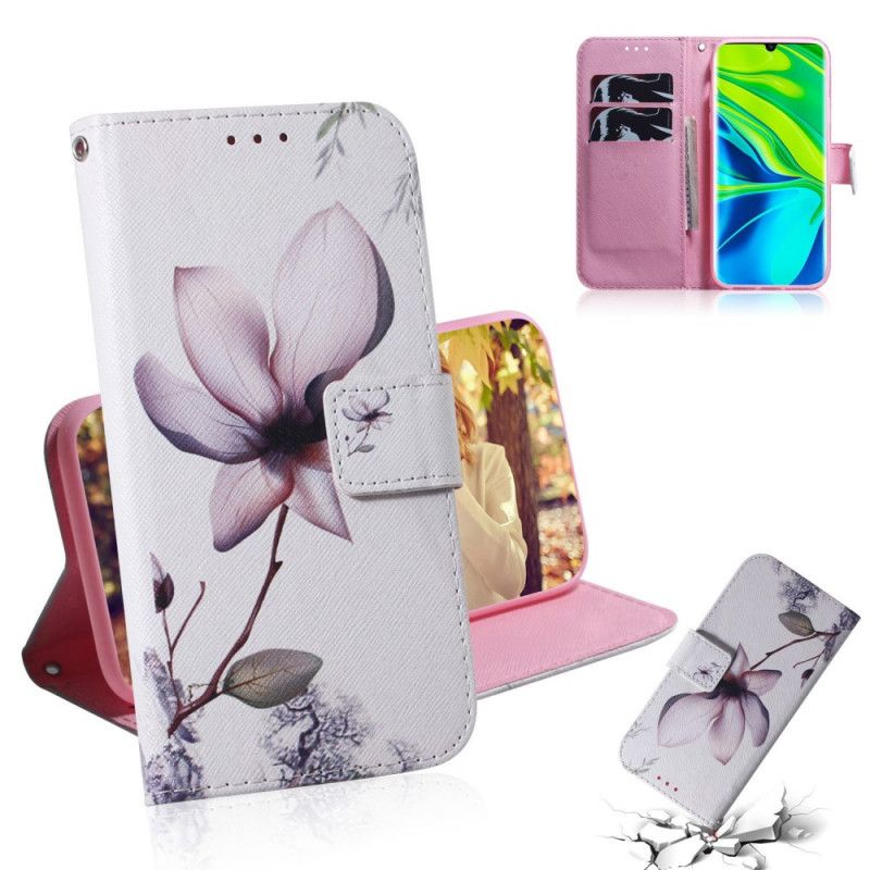 Flip Cover Xiaomi Mi 10 / 10 Pro Mobilcover En Lyserød Blomst