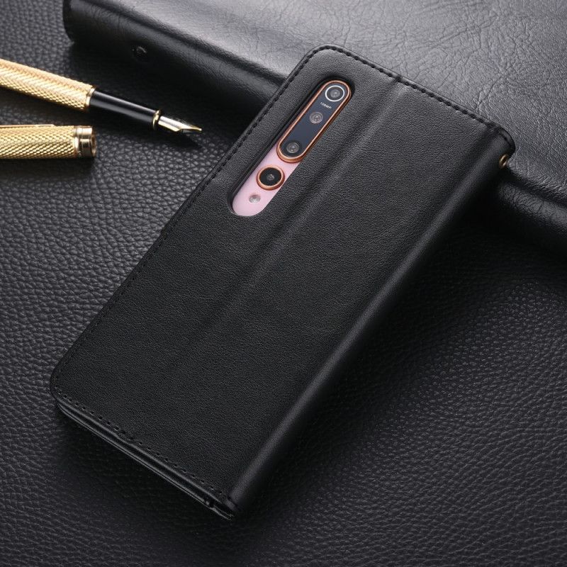 Flip Cover Xiaomi Mi 10 / 10 Pro Sort Mobilcover Azns Imiteret Læder