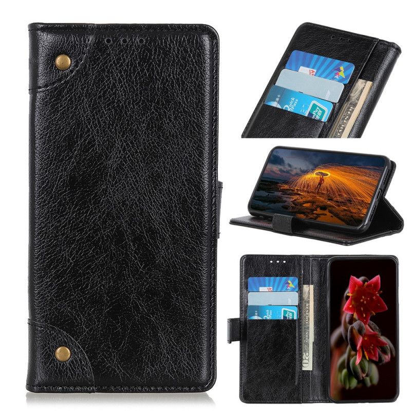 Flip Cover Xiaomi Mi 10 / 10 Pro Sort Mobilcover Vintage Nitter Nappalæder Stil