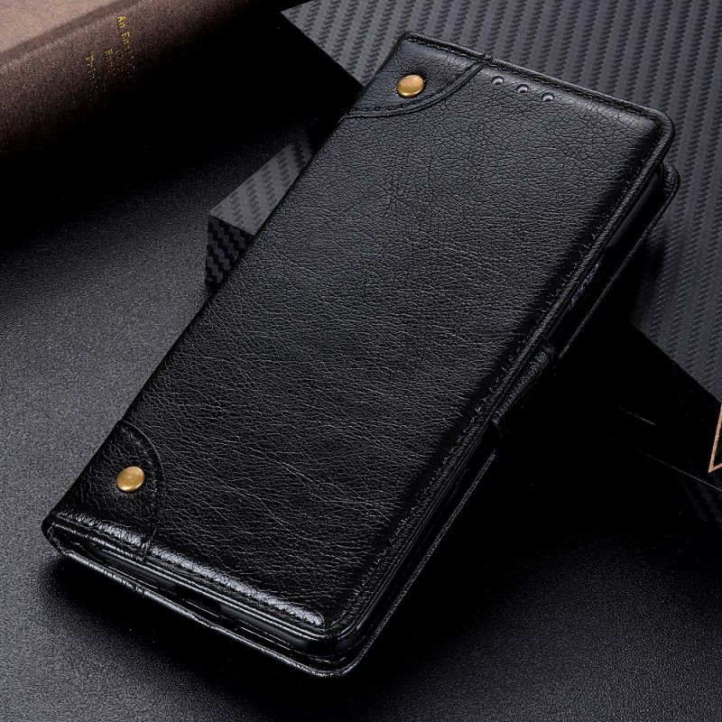 Flip Cover Xiaomi Mi 10 / 10 Pro Sort Mobilcover Vintage Nitter Nappalæder Stil