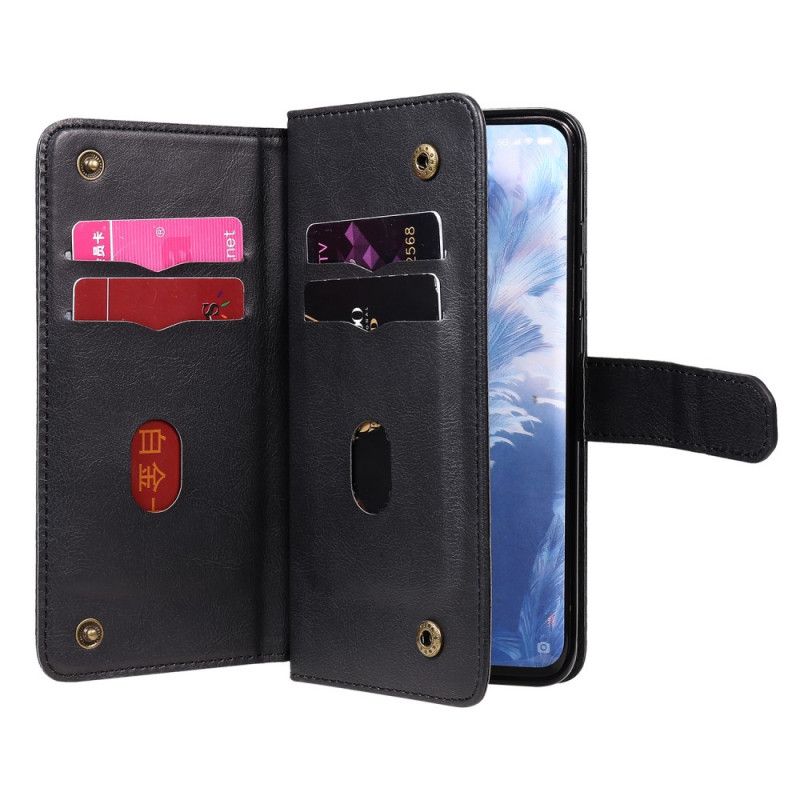 Flip Cover Xiaomi Mi 10 / 10 Pro Sort Multifunktions 10 Kortholder