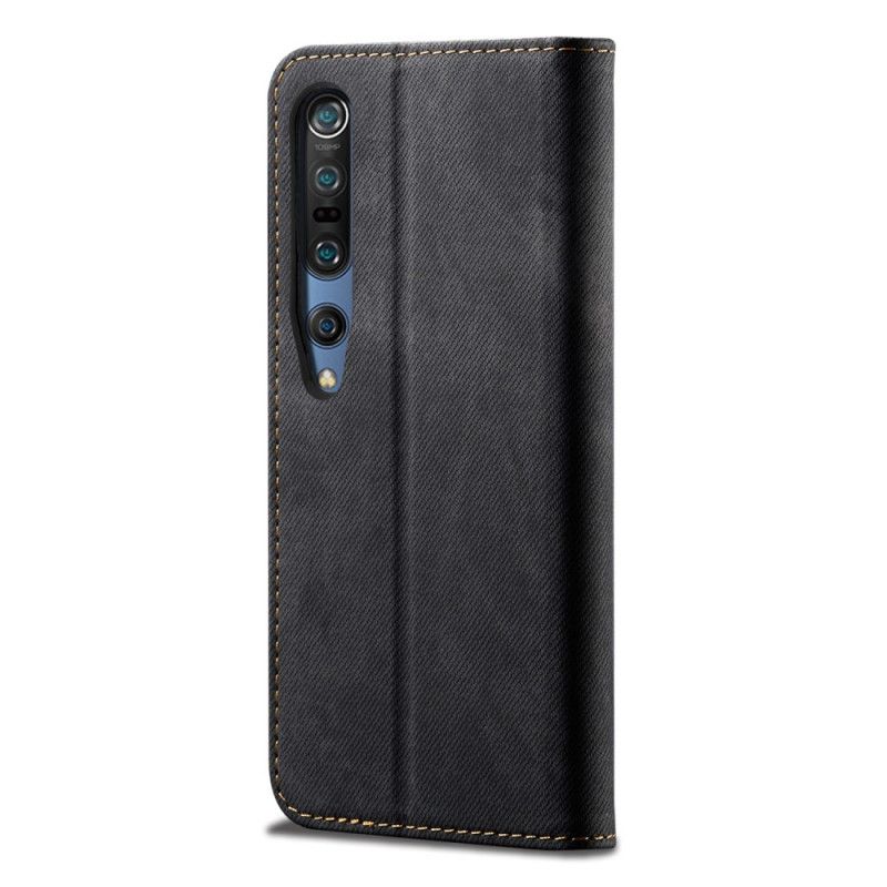 Læder Cover Xiaomi Mi 10 / 10 Pro Sort Jeansstof