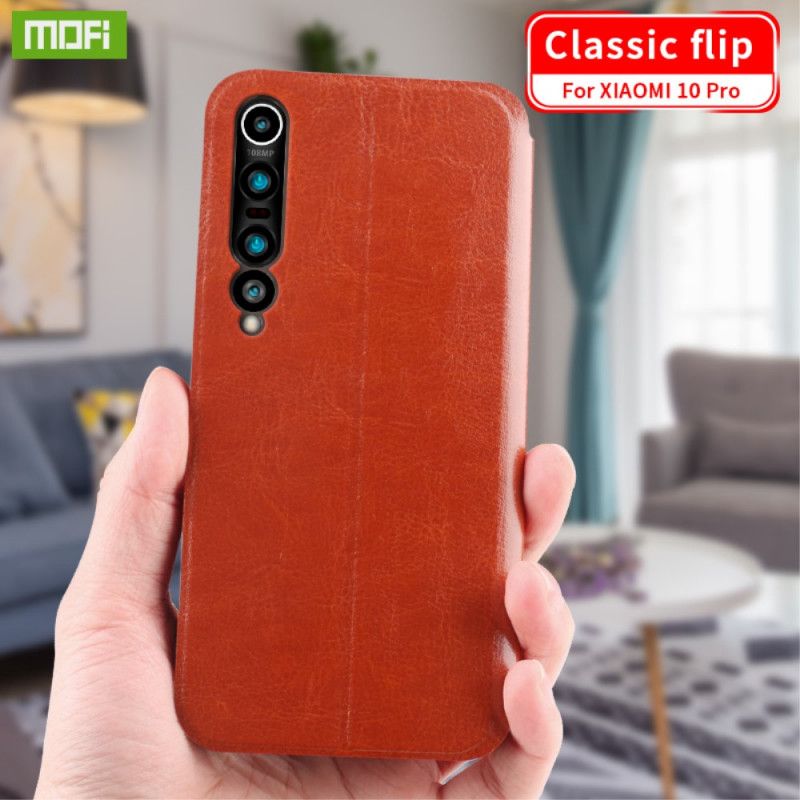 Læder Cover Xiaomi Mi 10 / 10 Pro Sort Mofi