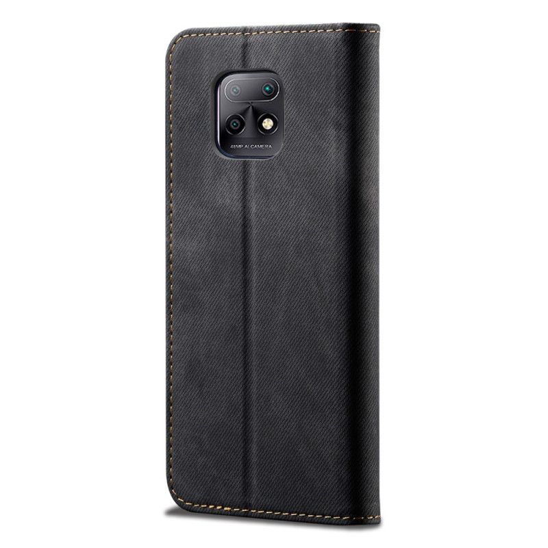 Læder Cover Xiaomi Redmi 10X / 10X Pro Sort Jeansstof Beskyttelse