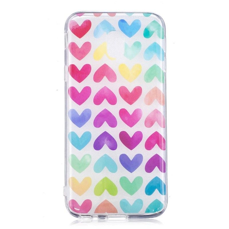 Cover for Samsung Galaxy J3 2017 Grafiske Hjerter