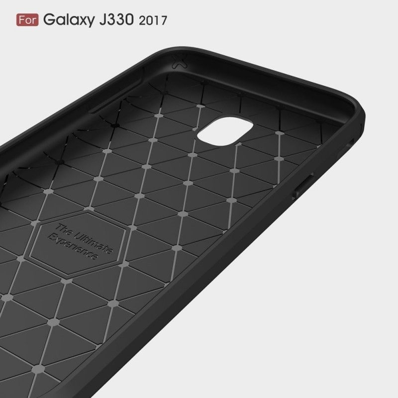 Cover Samsung Galaxy J3 2017 Sort Mobilcover Børstet Kulfiber