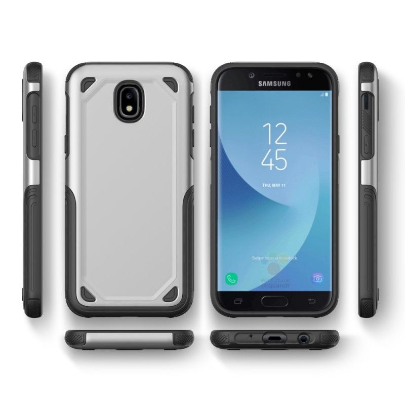 Cover Samsung Galaxy J3 2017 Sort Rustning Af Metaleffekt Original