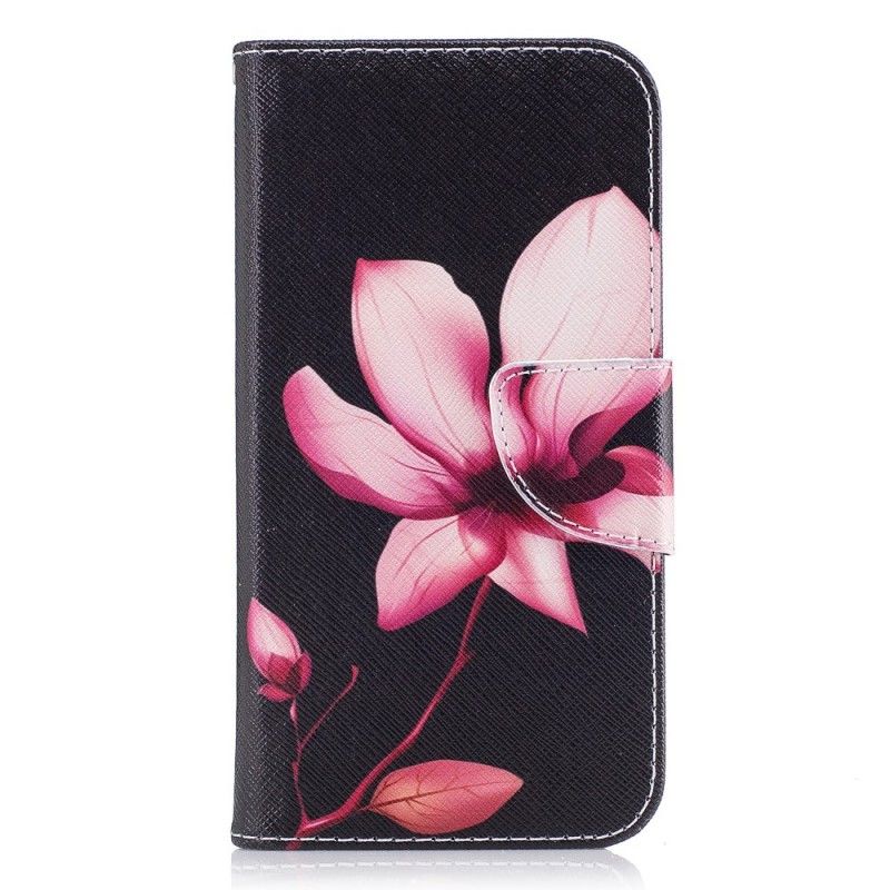 Flip Cover Læder for Samsung Galaxy J3 2017 Lyserød Blomst