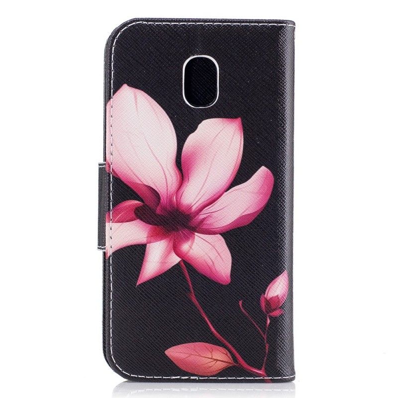 Flip Cover Læder for Samsung Galaxy J3 2017 Lyserød Blomst