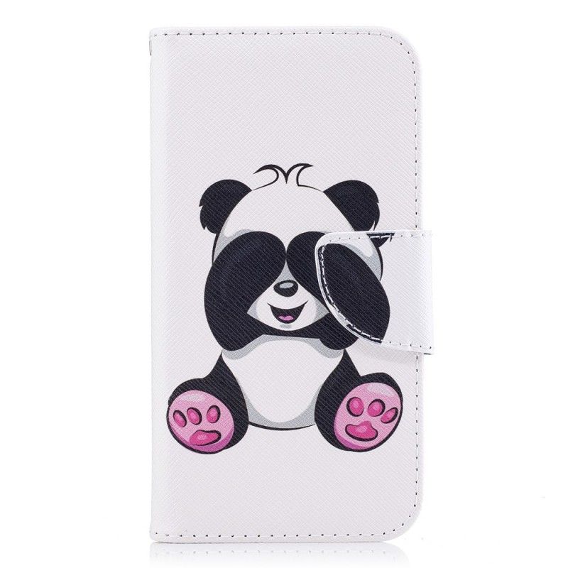 Flip Cover Læder for Samsung Galaxy J3 2017 Sjov Panda