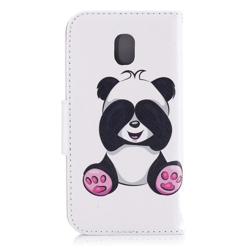 Flip Cover Læder for Samsung Galaxy J3 2017 Sjov Panda