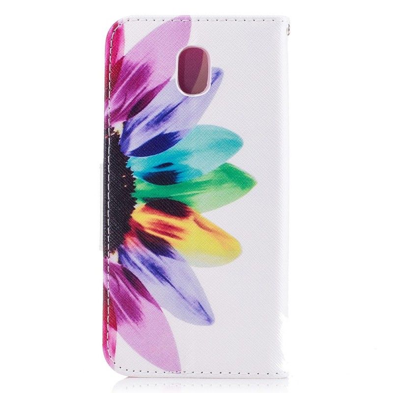 Flip Cover Læder Samsung Galaxy J3 2017 Akvarelblomst