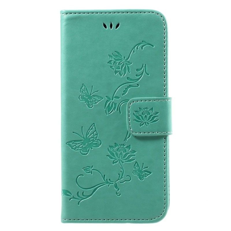 Flip Cover Samsung Galaxy J3 2017 Sort Sommerfugle Og Blomster I Asien