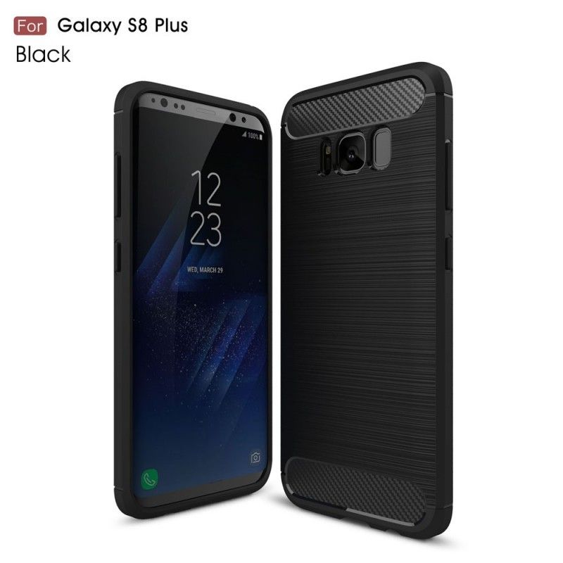 Cover for Samsung Galaxy S8 Plus Sort Børstet Kulfiber