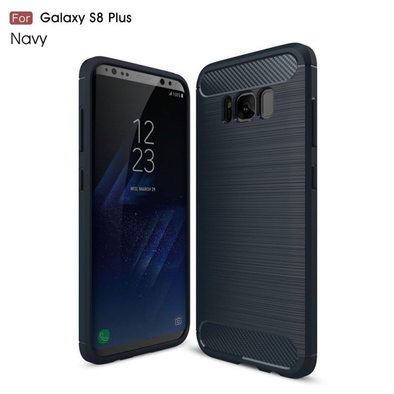 Cover for Samsung Galaxy S8 Plus Sort Børstet Kulfiber