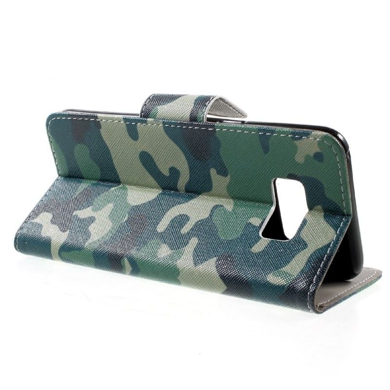 Flip Cover Læder for Samsung Galaxy S8 Plus Militær Camouflage