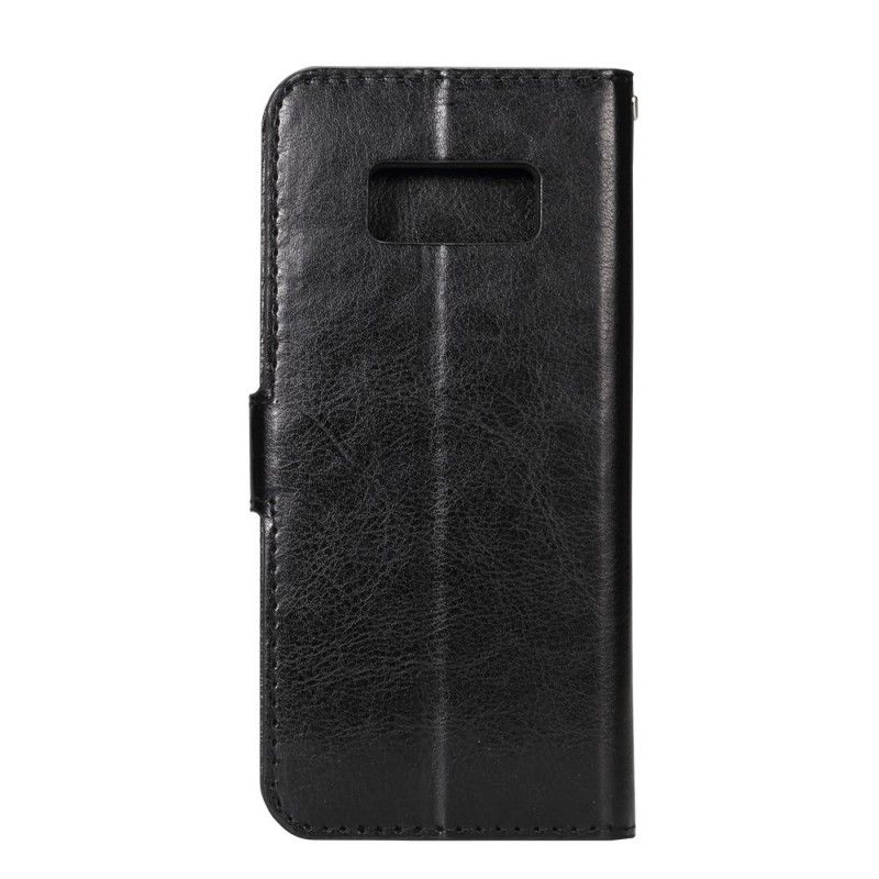 Flip Cover Samsung Galaxy S8 Plus Sort Lædereffekt