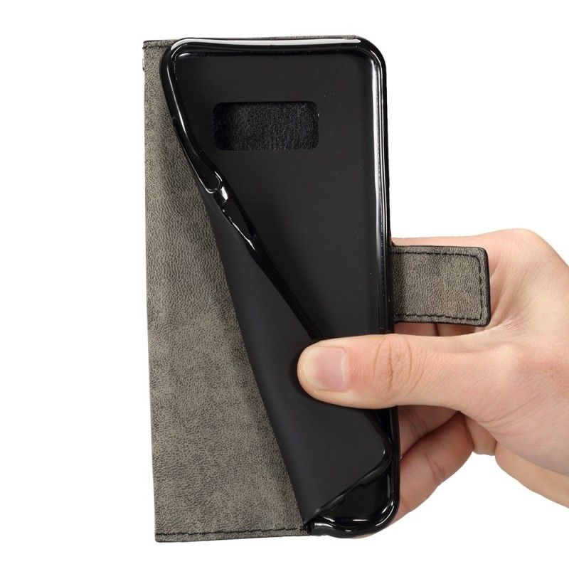 Flip Cover Samsung Galaxy S8 Plus Sort Lædereffekt