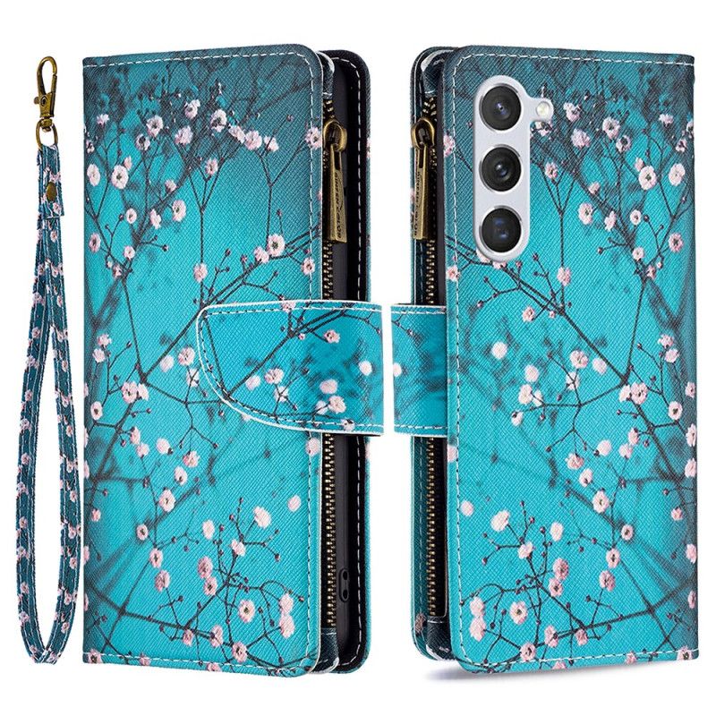 Flip Cover Samsung Galaxy S24 5g Blommeblomst Tegnebog Med Rem