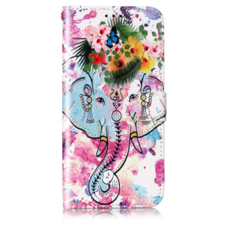 Flip Cover Samsung Galaxy S24 5g Blomsterelefant Med Rem